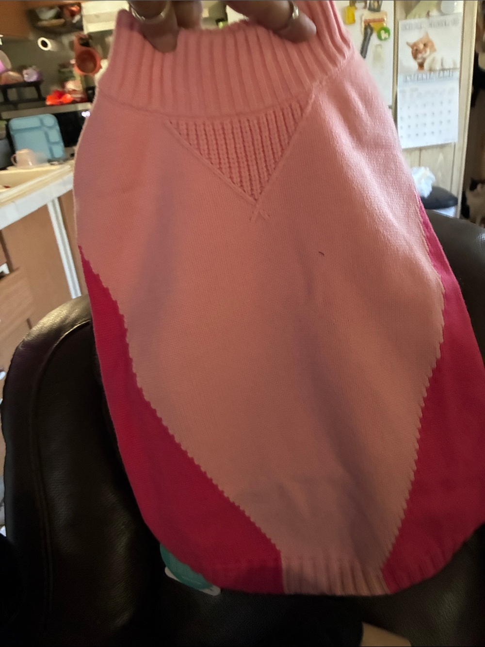 Pink Colorblock Knit pet shirt